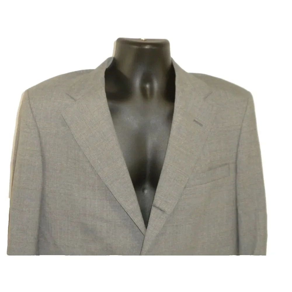 Brooks Brothers Sport Coat Mens 40 Gray Plaid 3 Button Lined Single Vent VTG USA